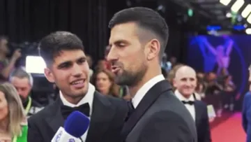 WATCH: Carlos Alcaraz and Novak Djokovic reunite on the red carpet at Madrid