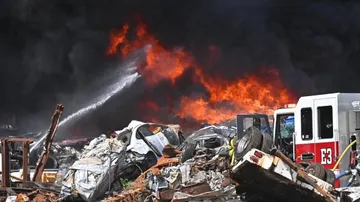 Guam Fire Department Battles Major Blaze at Roadside Junkyard in Harmon