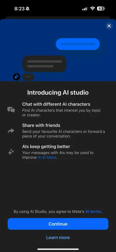 Meta AI studio