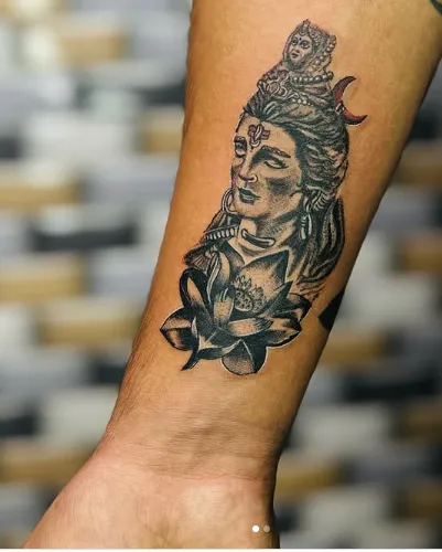 mahadev tattoo design with shivling