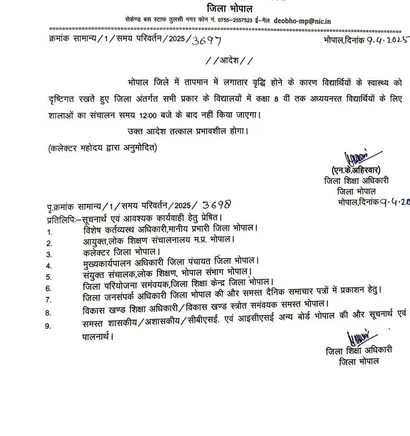 bhopal school timings 