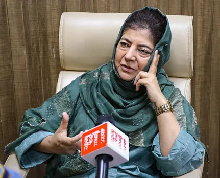 People's Democratic Party President Mehbooba Mufti talks to PTI during an interview, in Jammu