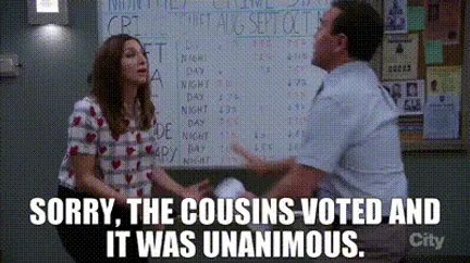 YARN | Sorry, the cousins voted and it was unanimous. | Brooklyn Nine-Nine  (2013) - S04E08 Crime | Video gifs by quotes | aac25526 | 紗
