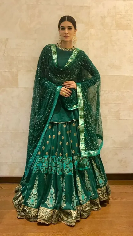 Kriti Sanon is Totally Nailing in Green Designer Lehenga By Sukriti An –  Lady India