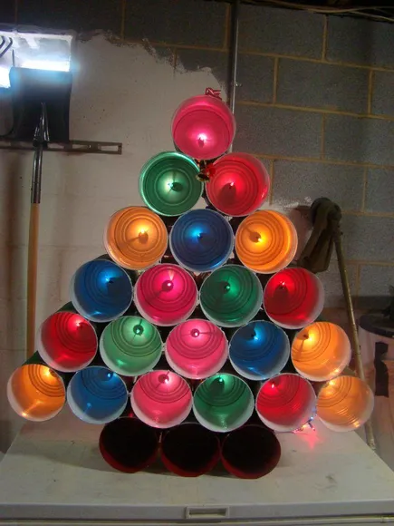 Rustic Christmas Decor: 1 Gallon Tin Can Tree with Lights