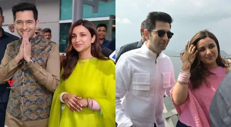 Short: Newlyweds Parineeti Chopra and Raghav Chadha Steal the Spotlight with Their Ethnic Fashion at the Delhi Airport