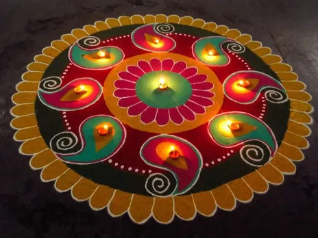 Found via Radiant Rangoli | Rangoli designs diwali, Easy rangoli designs  diwali, Happy diwali rangoli