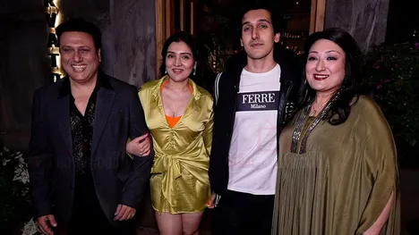 Govinda, Sunita, Tina Ahuja and Yashvardhan Ahuja | Family Cute Moment |  Son Birthday Celebration - YouTube