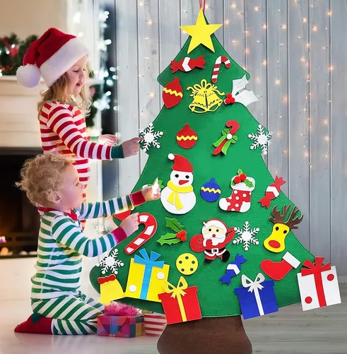 Felt Christmas Tree for Toddlers DIY Decorating India | Ubuy