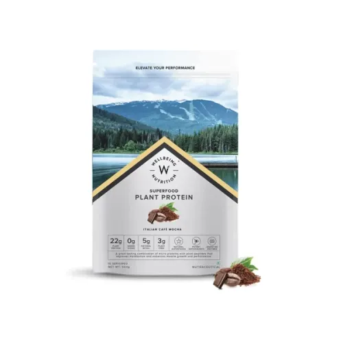Wellbeing Nutrition Superfood Plant Protein Powder Italian Cafe Mocha  Flavour 500g - Cureka - Online Health Care Products Shop