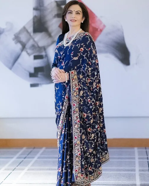 Nita Ambani in Parsi Gara Saree at Harvard India Conference 2025