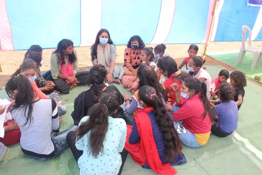 GIRLS being educated at samvedna