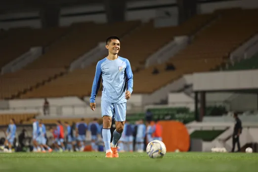 Sunil Chhetri in the training before his 150th international match against Afghanistan