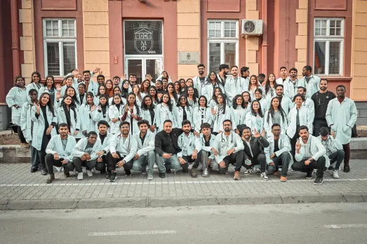 Indian students currently enrolled for an MBBS course at the University of Kragujevac in Serbia. Special Arrangement 