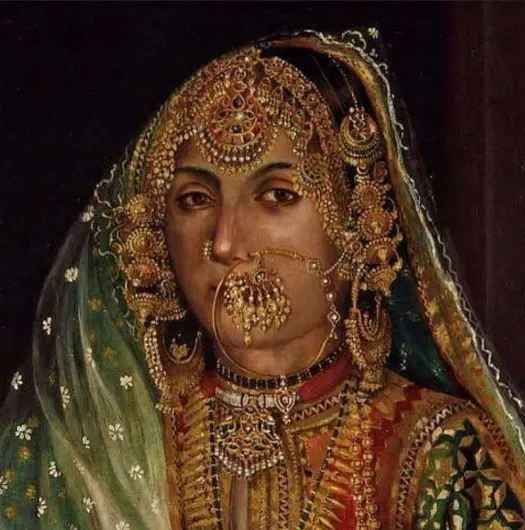 1880 masterpiece by Horace Van Ruith shows a lady from Amritsar decked in traditional gold jewellery of the time.