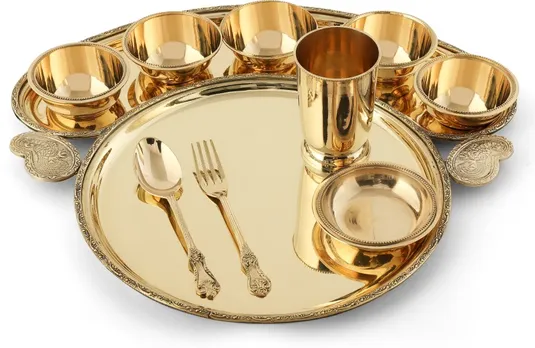 Brass Globe Brass BRASS MAHARAJA DINNER SET | PITAL THAALI SET | BRASS  UTENSILS | DINNERWARE Dinner Set Price in India - Buy Brass Globe Brass  BRASS MAHARAJA DINNER SET | PITAL