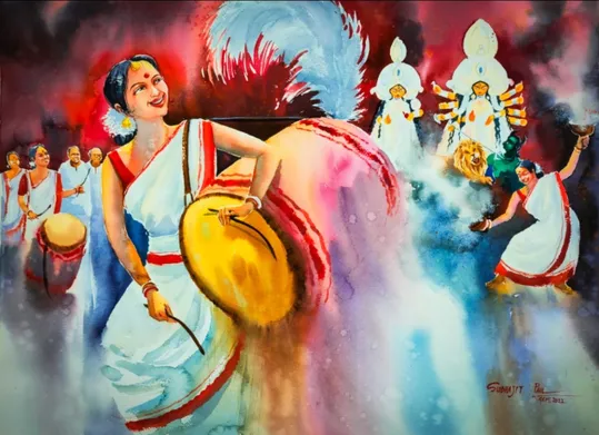 Rhythm of Dhak... (Durga Puja) Painting