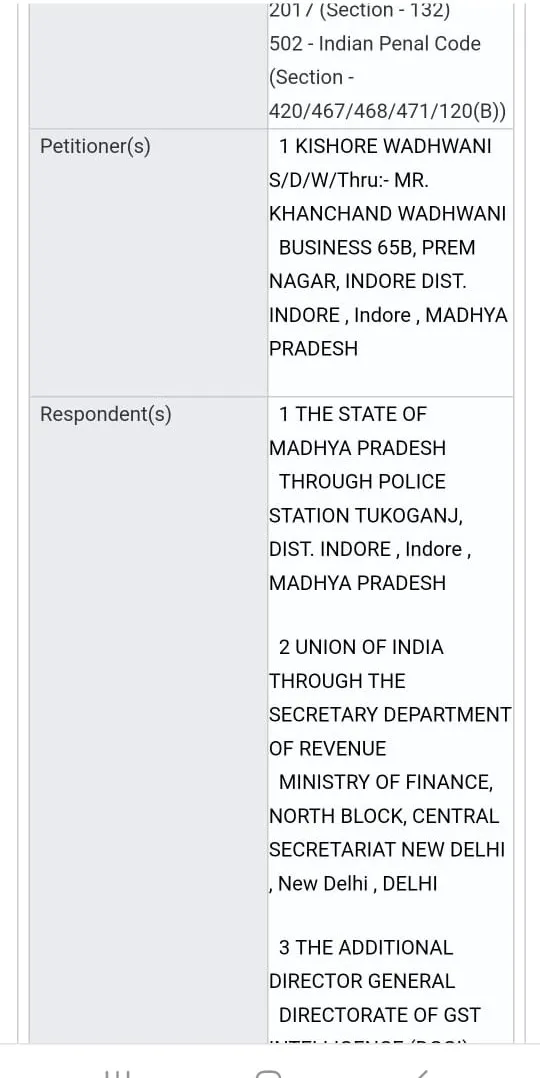 indore kishore wadhwani
