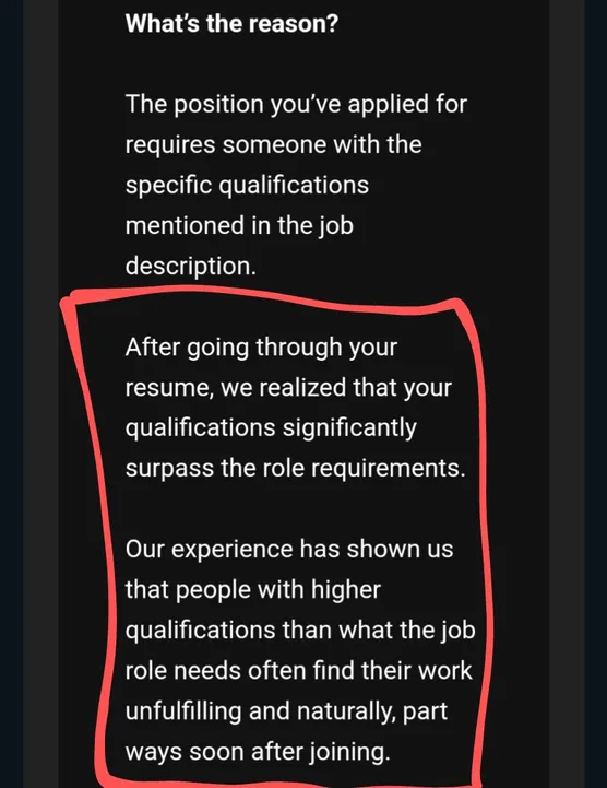 rejection reason engineer