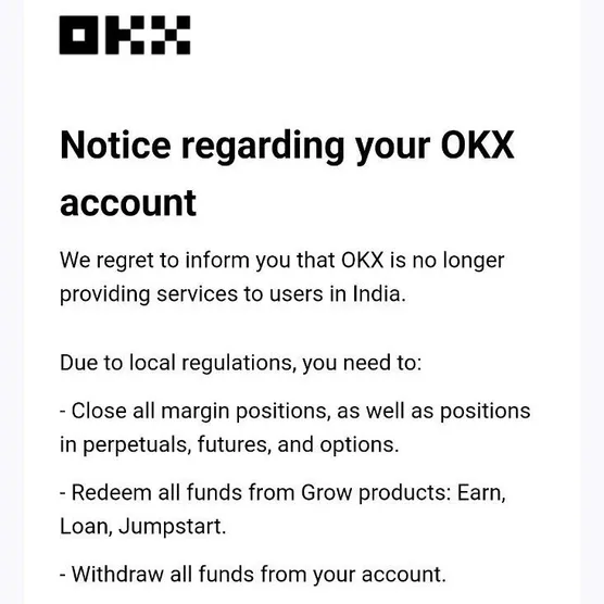 okx closure india