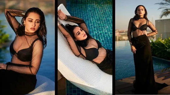 Actress Niyati Fatnani sets the temperature soaring in a plunging neckline bold black dress; Fans call her Mirchi