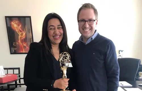 Anu Ranjan With Maury Mcintyre COO And President Emmy Awards