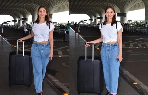 Dhvani Bhanushali Spotted At The Airport Leaving For A Vacation With Her Friends! 