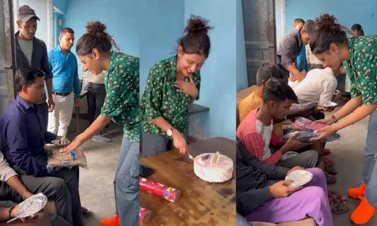 Lock Upp star Anjali Arora visits a Blind School post birthday in Delhi, donates winter wear and treats them with cake and food