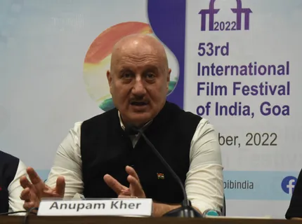 Anupam Kher announces on stage the Hindi remake of Odia film Pratikshya, which highlights the dynamics of a father-son relationship at IFFI53