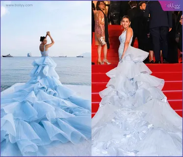 Masoom Minawala's ELSA Moment at Cannes: A Breathtaking Blue Gown by Falguni Shane Peacock Takes Center Stage 