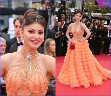 Urvashi Rautela raises the fashion bar high with her glamorous look in orange ruffled gown at Day 2 - Cannes Film Festival 2023