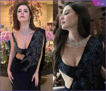 Giorgia Andriani Stuns in Desi Bold Avatar In A Black Saree: A Mesmerizing Vision of Elegance and Glamour