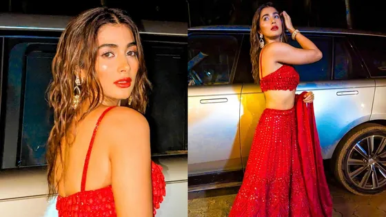 Pooja Hegde ने लाल लहंगे में बिखेरा जलवा