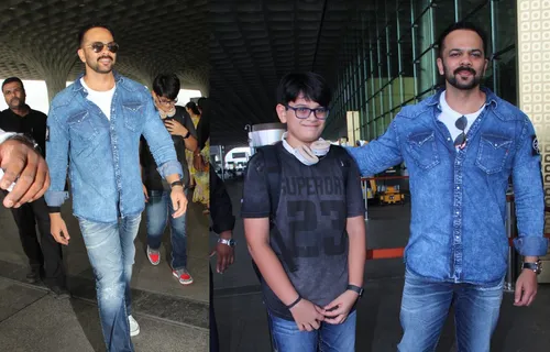पहली बार अपने बेटे के साथ मुंबई एयरपोर्ट पर स्पॉट हुए रोहित शेट्टी