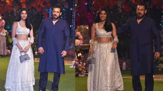Salman Khan at Anant and Radhika Engagement Ceremony  सलमान खान ने अपनी भांजी के साथ दिया पोज़ 