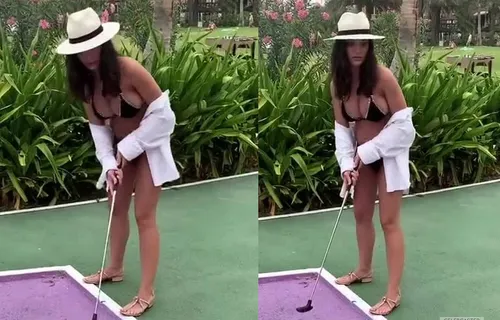 दुबई में हॉलिडे एंजॉय कर रही है एमी जैक्सन, गोल्फ खेलते हुए बेबी बंप आया नजर