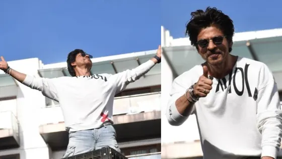 Shah Rukh Khan ने मन्नत की छत पर पहुंच, फैंस पर लुटाया  प्यार 