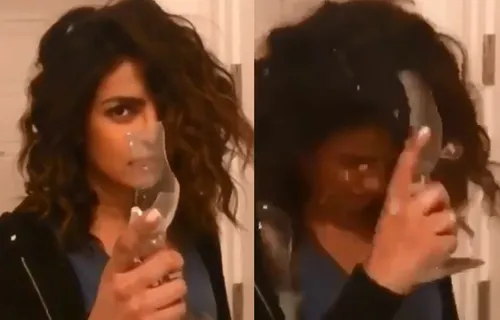 प्रियंका चोपड़ा ने अपने ही सिर पर दे मारा वाइन का गिलास, वीडियो हुआ वायरल
