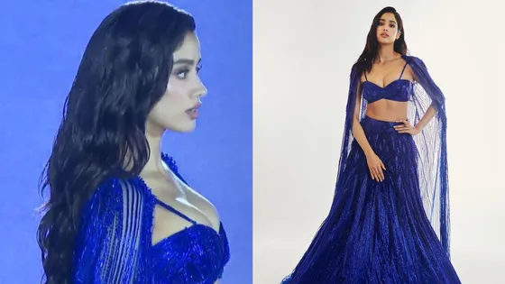 India Couture Week में Janhvi Kapoor ने शानदार मिडनाइट ब्लू लहंगा पहना, इंटरनेट पर  फोटो हुआ वायरल  