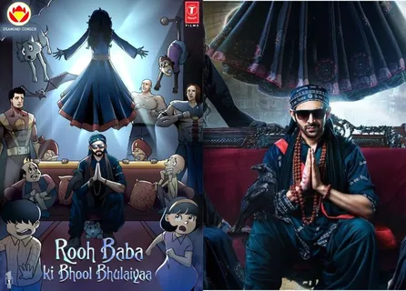 Kartik Aaryan ने फिल्म Bhool Bhulaiyaa 2 में रूह बाबा की कॉमिक बुक का लुक किया शेयर