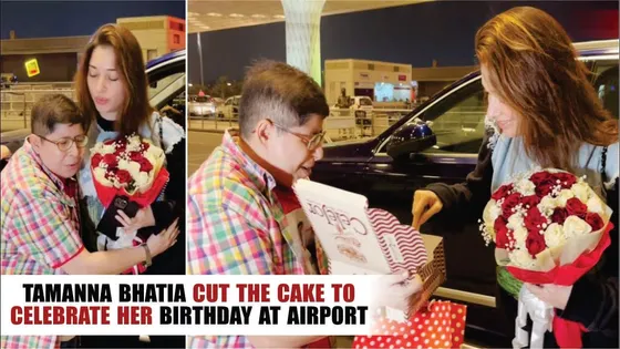 Tamannaah Bhatia got Emotional After A Fan Brings Birthday Cake And Gifts At Airport