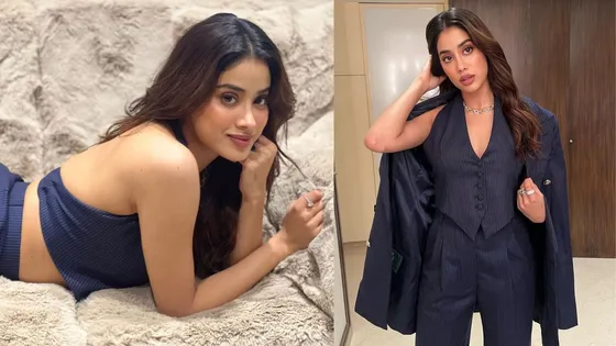 Janhvi Kapoor ने ब्लू आउटफिट पहनकर गिराईं बिजलियां, तस्वीरें देख लोगों का आया दिल