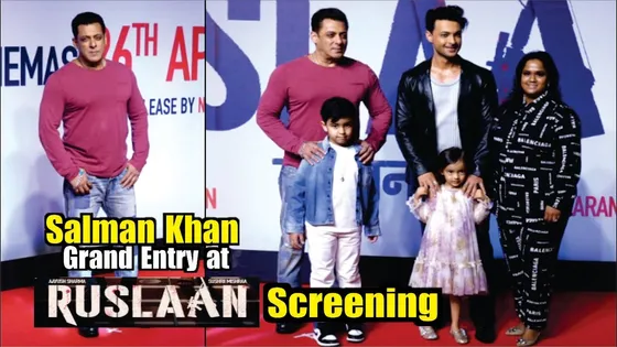 Ruslaan | Salman Khan Grand Entry at Ruslaan Screening l Salman Khan l Aayush Sharma |Ruslaan Movie