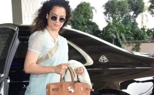 Kangana Ranaut's Airport Style: An Elegant Saree and Hermes Handbag Worth Rs. 11 Lakhs