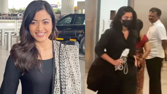 Rashmika Mandanna rocks a casual black outfit as she returns from an award ceremony in Tokyo