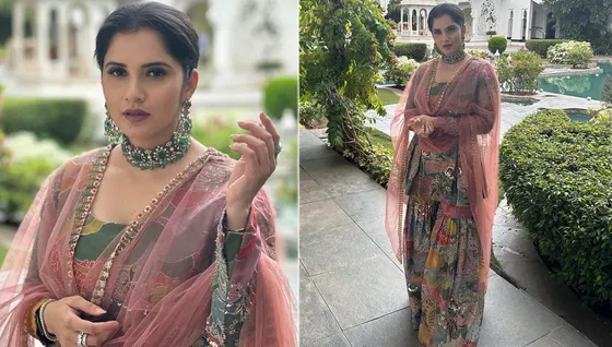 Sania Mirza's Fashion Statement at Parineeti Chopra's Wedding: A Festive Floral Sharara