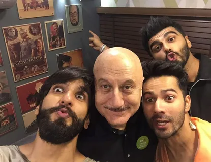 Anupam Kher: A Throwback Picture with Ranveer, Varun, and Arjun