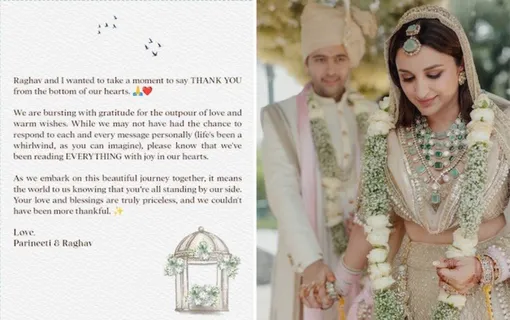 Parineeti Chopra: A Heart-Warming Note Post Her Wedding