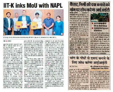 IIT-Kanpur Inks down MoU with NAP Limited to Achieve New Milestone in Hemp Pharmaceuticals and Bioengineering