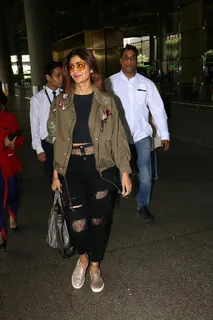 Shilpa Shetty Spotted At Kalina Airport
